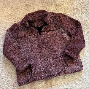 Nicole Large Purple Sherpa Pullover with Pockets